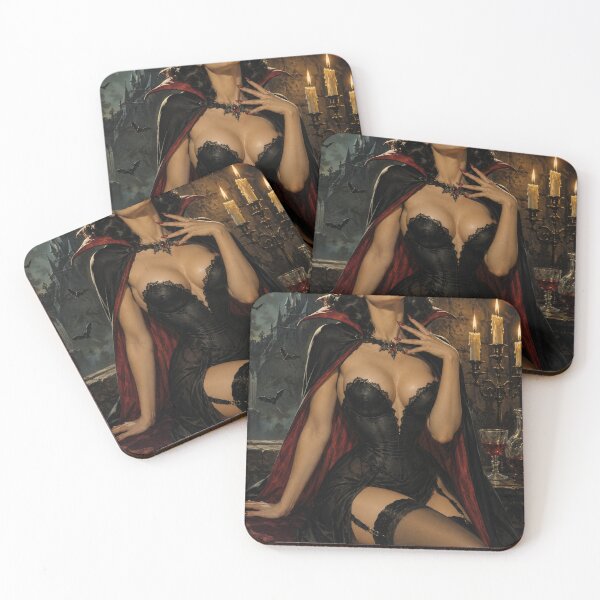 Item preview, Vintage Vampire Pin-Up | Gothic Halloween Glamour Art Print designed and sold by MissSaylor.