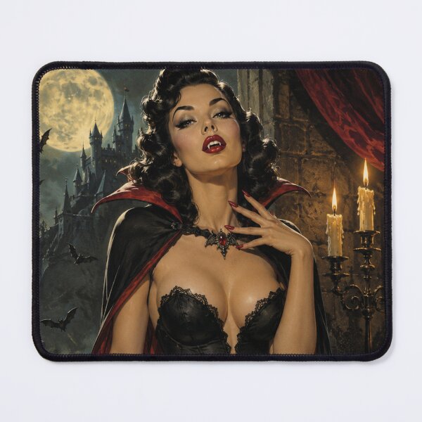 Item preview, Vintage Vampire Pin-Up | Gothic Halloween Glamour Art Print designed and sold by MissSaylor.