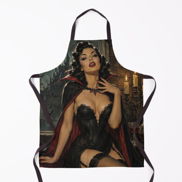 Item preview, Vintage Vampire Pin-Up | Gothic Halloween Glamour Art Print designed and sold by MissSaylor.