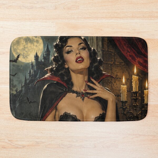 Item preview, Vintage Vampire Pin-Up | Gothic Halloween Glamour Art Print designed and sold by MissSaylor.