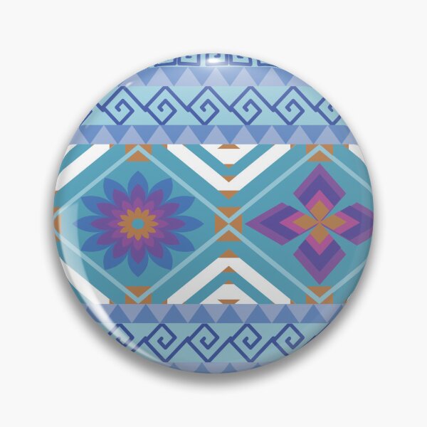 Item preview, Blue Geometric Floral Tribal Seamless Pattern Background with Ethnic Ornamental Design designed and sold by Ei-Ei.