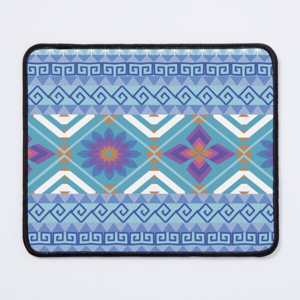 Item preview, Blue Geometric Floral Tribal Seamless Pattern Background with Ethnic Ornamental Design designed and sold by Ei-Ei.
