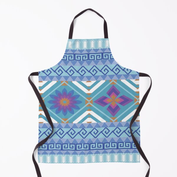 Item preview, Blue Geometric Floral Tribal Seamless Pattern Background with Ethnic Ornamental Design designed and sold by Ei-Ei.