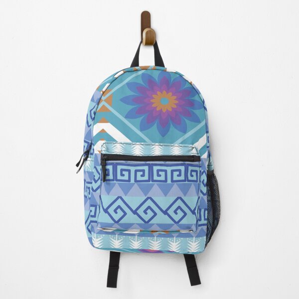 Item preview, Blue Geometric Floral Tribal Seamless Pattern Background with Ethnic Ornamental Design designed and sold by Ei-Ei.