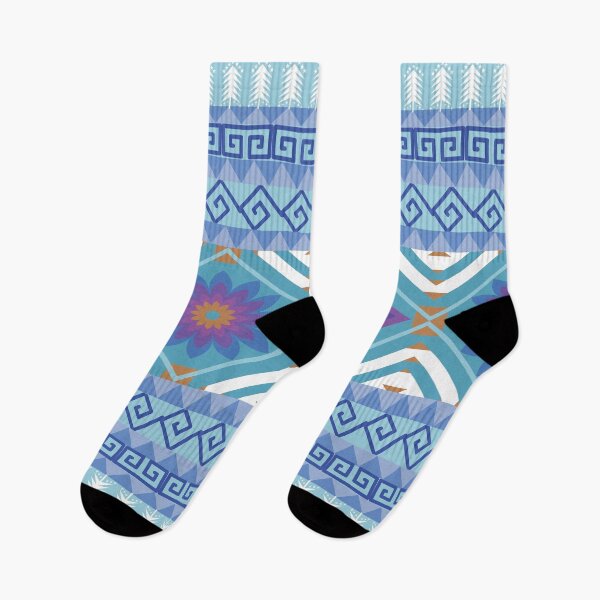 Item preview, Blue Geometric Floral Tribal Seamless Pattern Background with Ethnic Ornamental Design designed and sold by Ei-Ei.