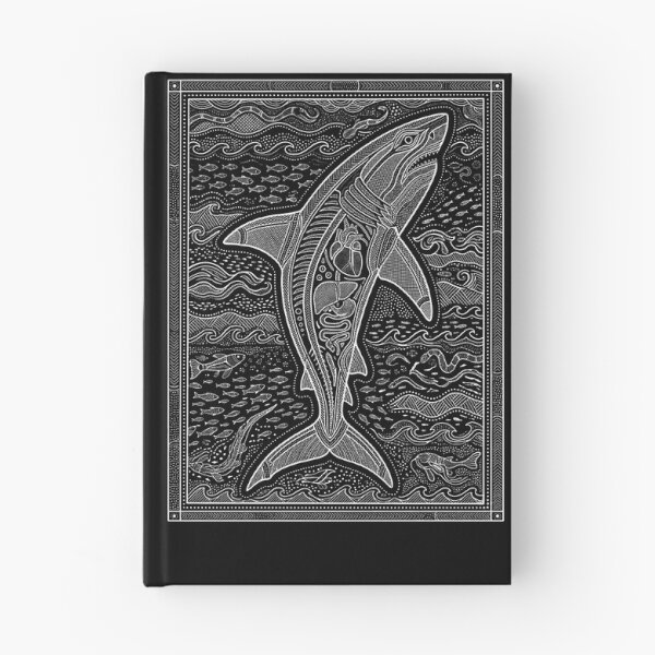 Item preview, Dreamtime Apex: Aboriginal Style White Shark Art Print designed and sold by FreiherrPK.