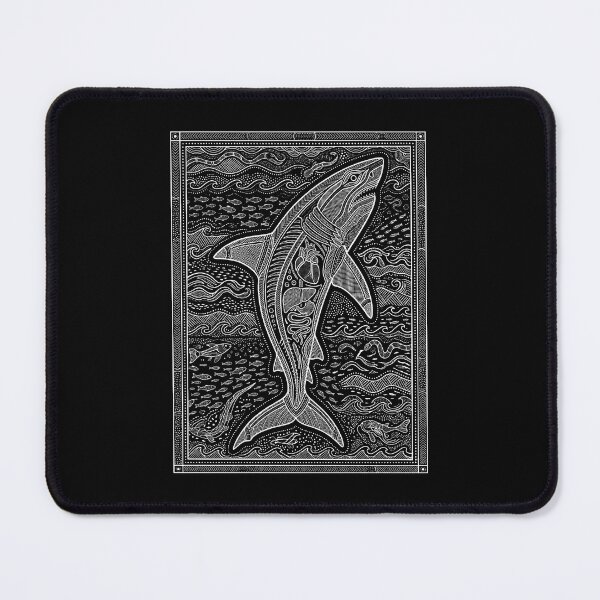 Item preview, Dreamtime Apex: Aboriginal Style White Shark Art Print designed and sold by FreiherrPK.