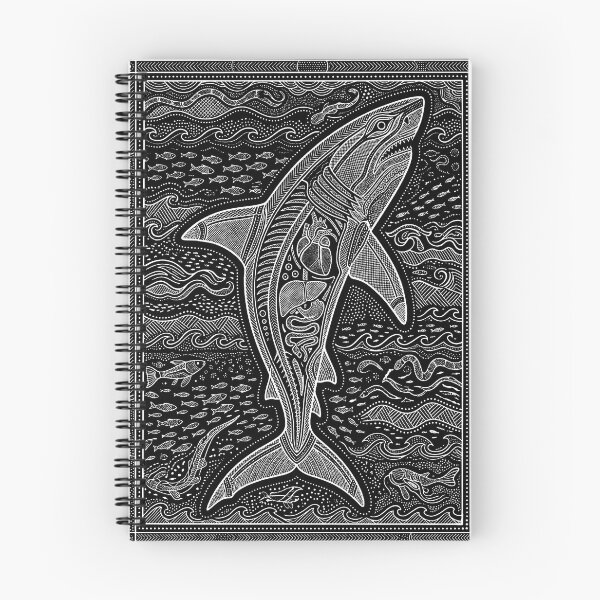 Item preview, Dreamtime Apex: Aboriginal Style White Shark Art Print designed and sold by FreiherrPK.