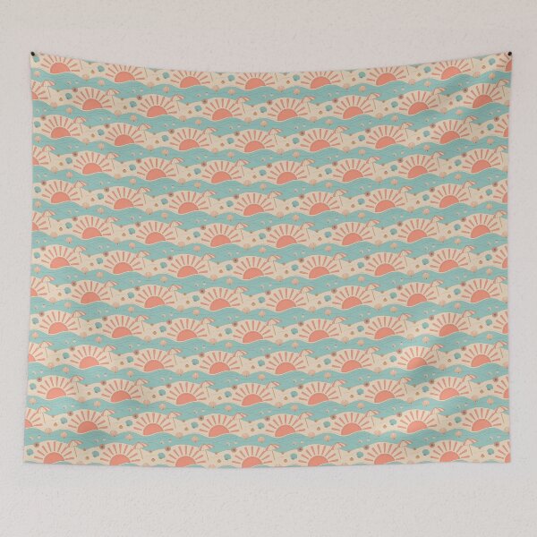 Item preview, Seamless Sunset Beach Pattern designed and sold by digital.stickerperso.com.