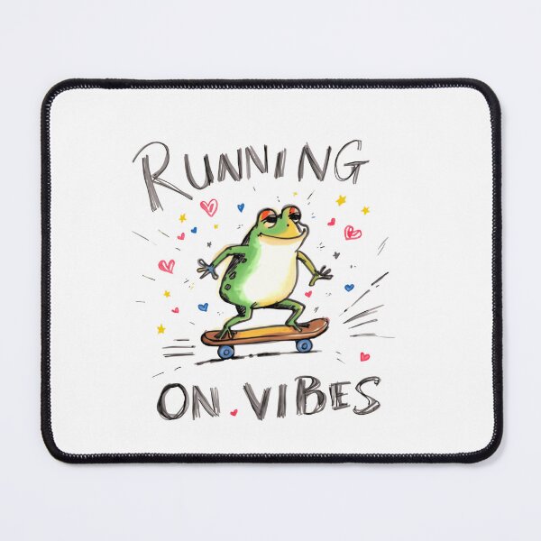 Item preview, Running On Vibes Frog Skater Skateboard Animal designed and sold by RetroMini2026.