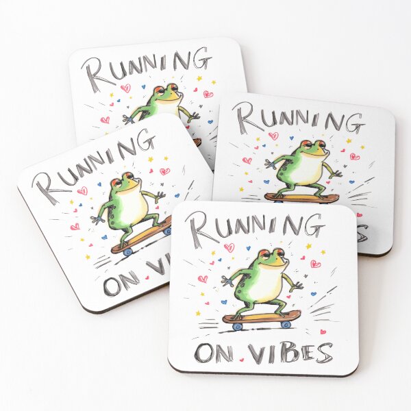 Item preview, Running On Vibes Frog Skater Skateboard Animal designed and sold by RetroMini2026.