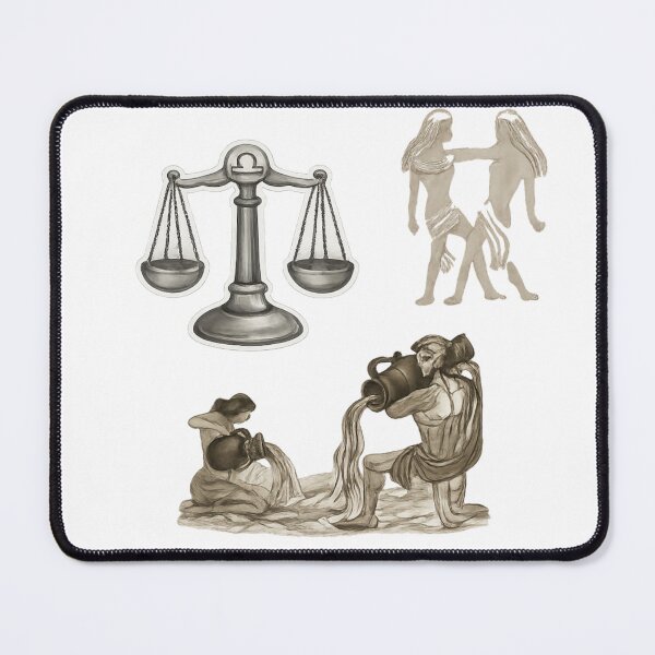 Item preview, Air Zodiac Signs Bundle | Gemini, Libra & Aquarius Pencil Drawings designed and sold by ManiPopi998877.