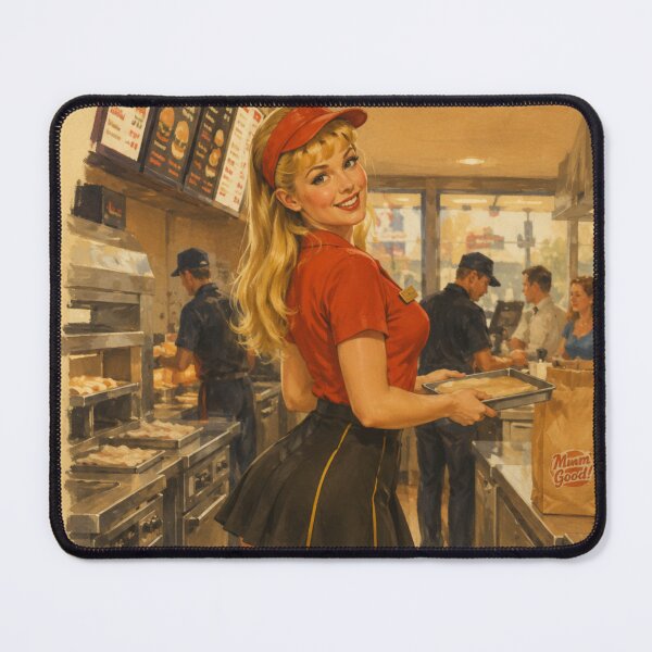 Item preview, Retro Fast Food Pinup – Vintage Diner Girl Americana Style designed and sold by Cosplayvintage.