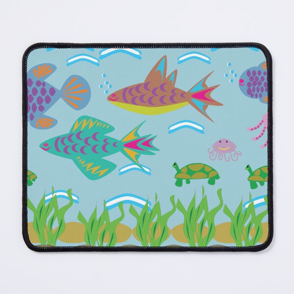 Item preview, Cute Underwater Marine Life Seamless Pattern with Fish Turtle Octopus and Seaweed designed and sold by Ei-Ei.