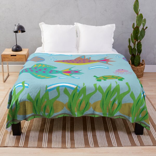 Item preview, Cute Underwater Marine Life Seamless Pattern with Fish Turtle Octopus and Seaweed designed and sold by Ei-Ei.