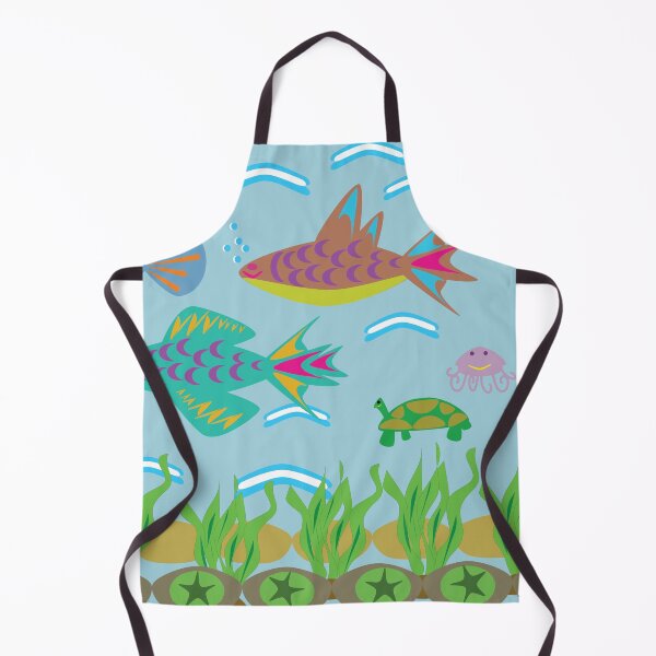 Item preview, Cute Underwater Marine Life Seamless Pattern with Fish Turtle Octopus and Seaweed designed and sold by Ei-Ei.