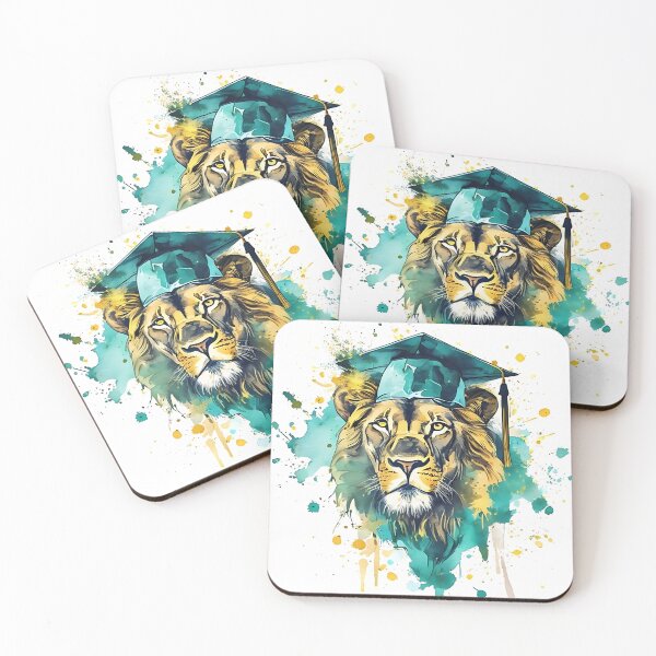Item preview, Lion Grad: Majestic Lion with Graduation Cap Water designed and sold by Mercella-Inc.