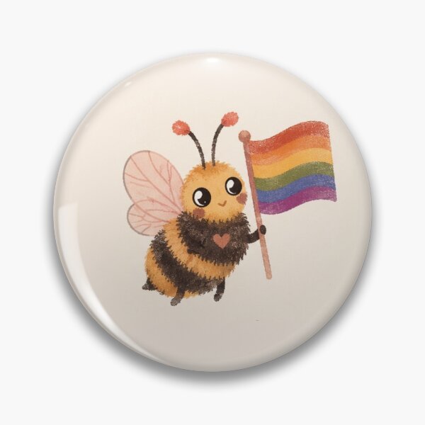 Item preview, Pride flag being held by a bee designed and sold by aprilapricott.