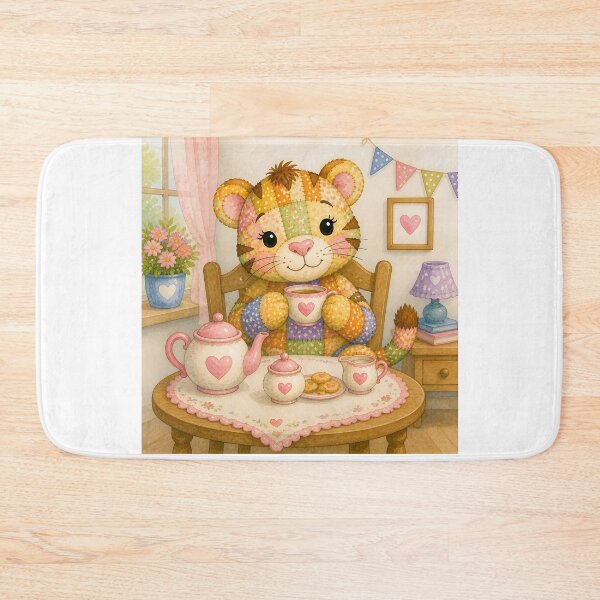 Item preview, Patchwork Tiger Tea Party designed and sold by Shelley Loewnau-Jones Studio.