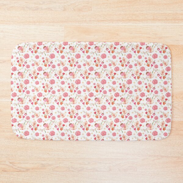 Item preview, Romantic watercolor Valentine pattern featuring heart-shaped gift boxes, pink flowers, cupcakes, tiny hearts, stars, and whimsical floral vines designed and sold by SashaZinch.