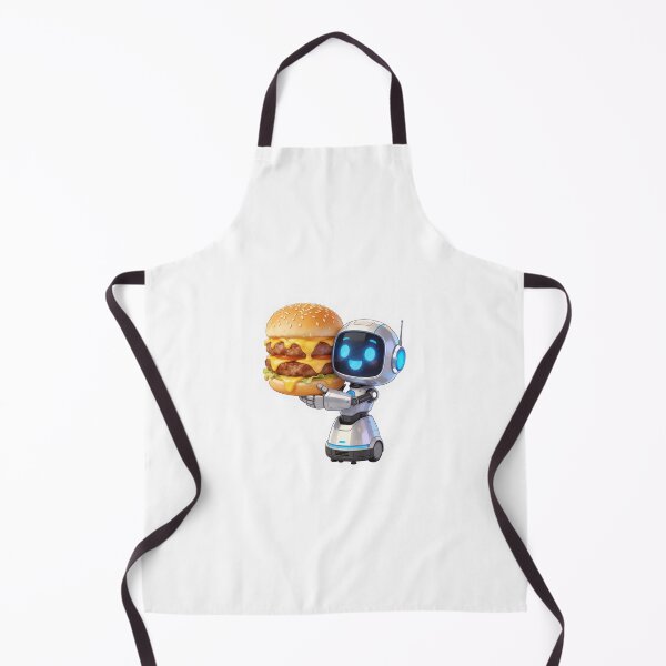Item preview, Juicy Double Patty Burger – Funny Cartoon Food with Cute Robot designed and sold by OksArtStudio.