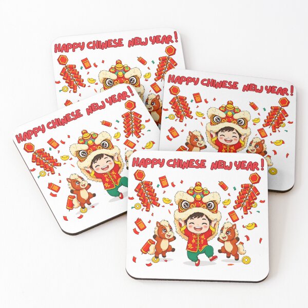 Item preview, Happy Chinese New Year Year of the Horse – Cute Chibi Lion Dance Celebration designed and sold by Beeform.