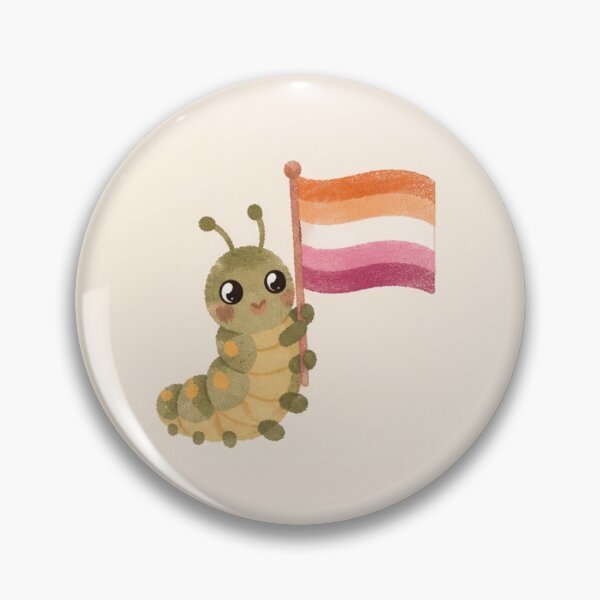 Item preview, Lesbian flag being held by a caterpillar  designed and sold by aprilapricott.