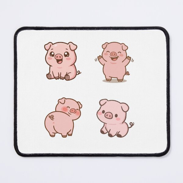 Item preview, Kawaii Happy Pink Pig Set designed and sold by madebyjulia7.