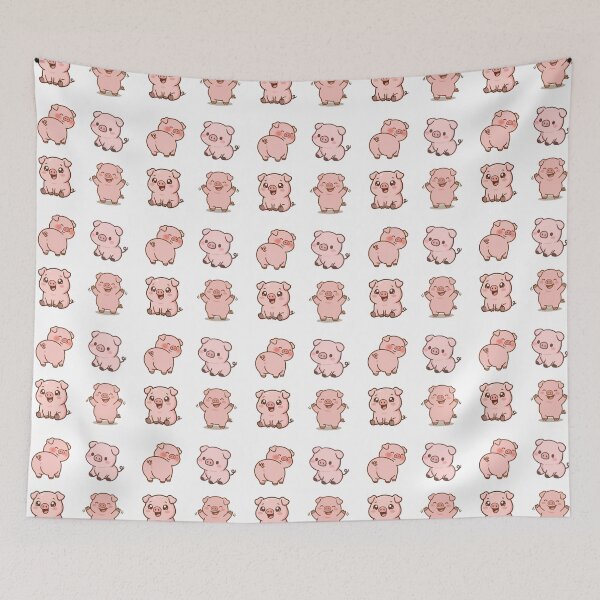 Item preview, Kawaii Happy Pink Pig Set  designed and sold by madebyjulia7.
