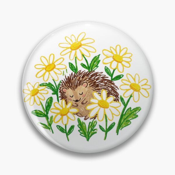 Item preview, Cute Sleeping Hedgehog in Daisy Flower Meadow Illustration designed and sold by TaiwanMemory.