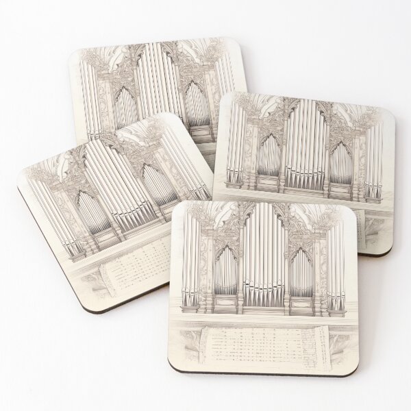 Item preview, Vintage Pipe Organ Sketch and Antique Sheet Music Illustration designed and sold by pinkal.