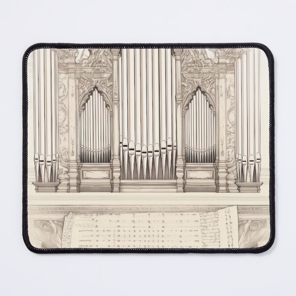 Item preview, Vintage Pipe Organ Sketch and Antique Sheet Music Illustration designed and sold by pinkal.