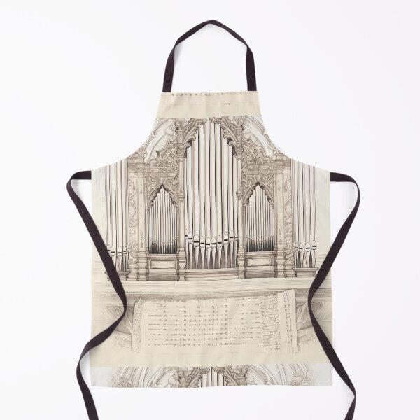 Item preview, Vintage Pipe Organ Sketch and Antique Sheet Music Illustration designed and sold by pinkal.