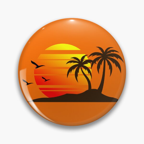 Item preview, Retro 80s Summer Sunset Palm Trees Tropical Beach Island designed and sold by SolutionsArt.