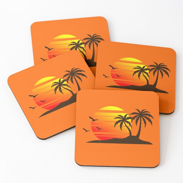 Item preview, Retro 80s Summer Sunset Palm Trees Tropical Beach Island designed and sold by SolutionsArt.