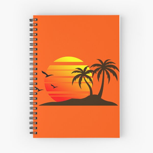 Artikelvorschau, Retro-80er-Jahre-Sommer-Sonnenuntergang Palmen Tropischer Strand Insel entworfen und verkauft von SolutionsArt.