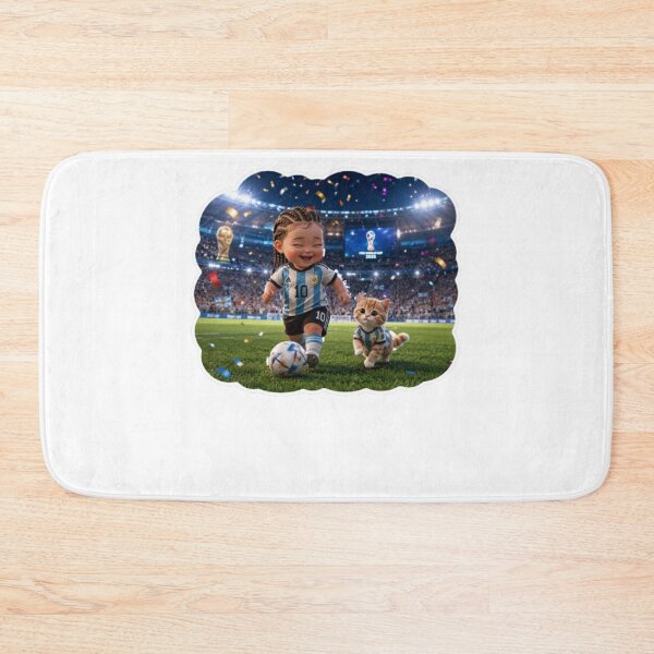 Item preview, Cute Chibi Soccer Star and Kitten Argentina World Cup Champion Sticker ! Little Champion & Kitten Football Argentina 10 Art designed and sold by Ulikedigital14.