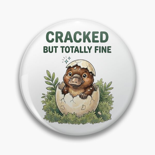 Item preview, Cracked But Totally Fine Cute Baby Platypus | Retro Egg Hatching Gen Z Sticker | Whimsical Animal Meme Art designed and sold by SergioMiklos.