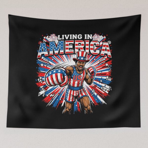 Item preview, Apollo Creed Living In America - Patriotic Boxing Fourth Of July America, USA Fighter designed and sold by kosterbleack.