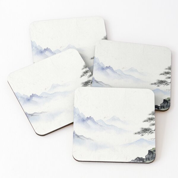 Item preview, Serene Mountain Misty Pine Painting designed and sold by vsl363.