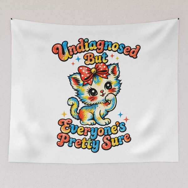 Item preview, Undiagnosed But Everyone's Pretty Sure Funny Cat Lover designed and sold by HumansStuck12.