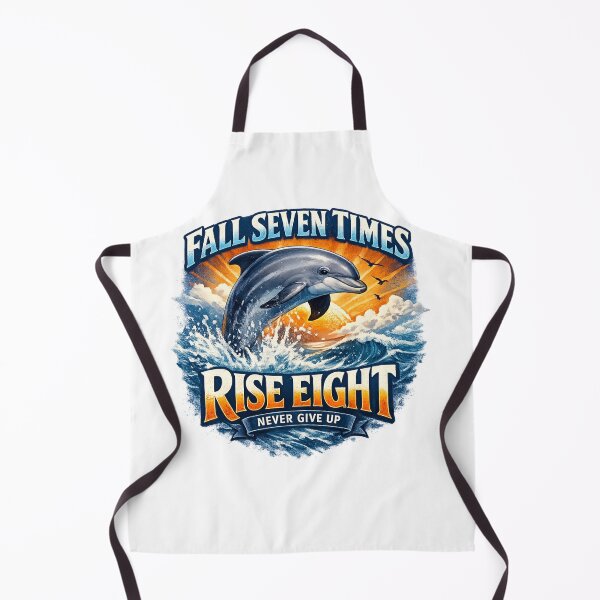 Item preview, Fall Seven Times Rise Eight Dolphin Motivation T-Shirt – Never Give Up Inspirational Design designed and sold by tupuedesmas.