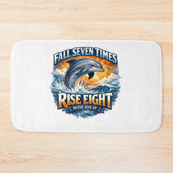 Item preview, Fall Seven Times Rise Eight Dolphin Motivation T-Shirt – Never Give Up Inspirational Design designed and sold by tupuedesmas.