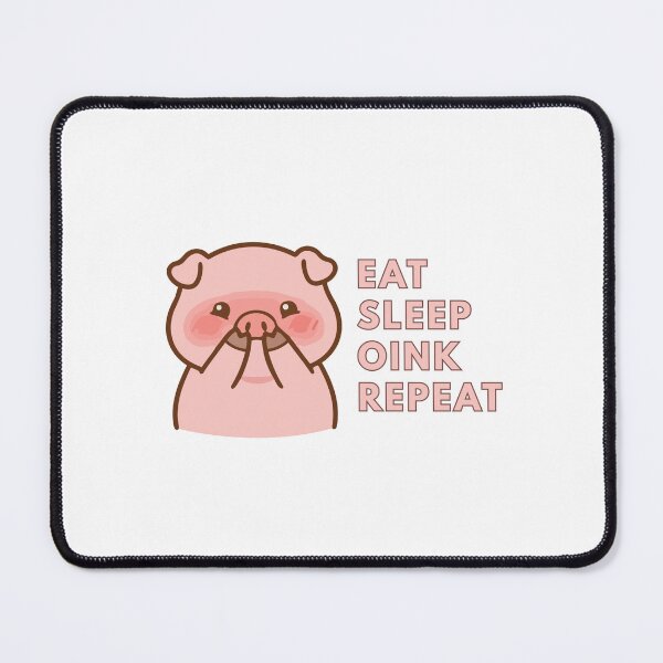 Item preview, Kawaii Happy Pink Pig - Eat Sleep Oink Repeat designed and sold by madebyjulia7.