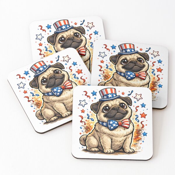 Item preview, American Pug Stars and Stripes Forever designed and sold by PatiImagination.