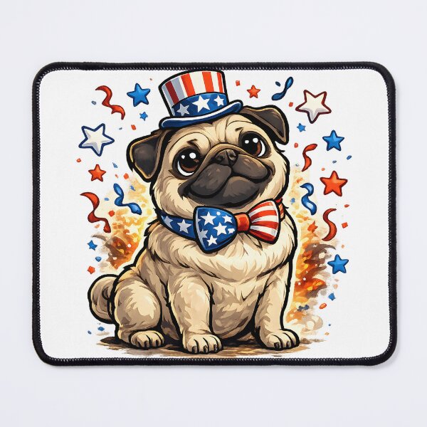 Item preview, American Pug Stars and Stripes Forever designed and sold by PatiImagination.