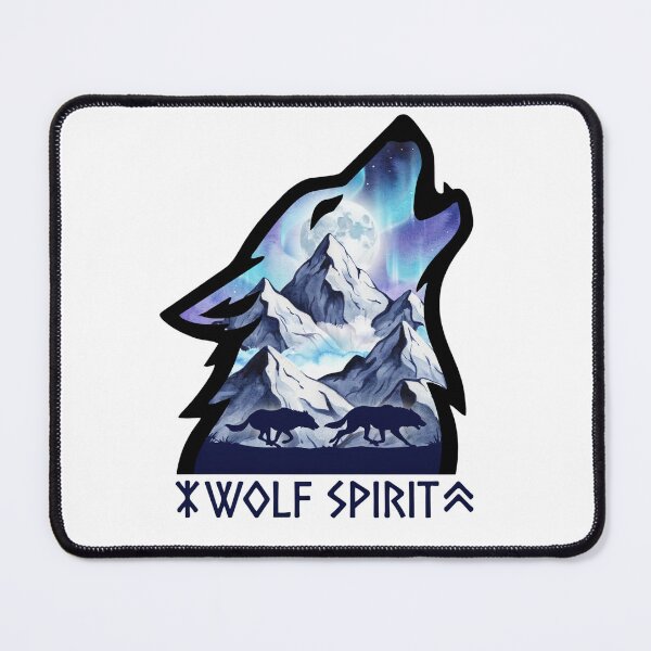 Item preview, Mystical Wolf Spirit Nordic Mountain Silhouette Vector Graphic designed and sold by Gabe1983.
