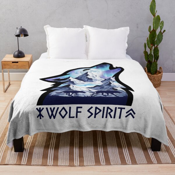 Item preview, Mystical Wolf Spirit Nordic Mountain Silhouette Vector Graphic designed and sold by Gabe1983.