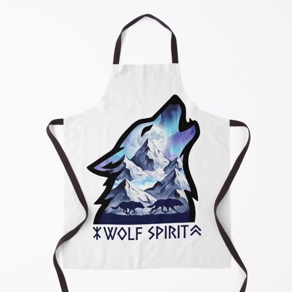 Item preview, Mystical Wolf Spirit Nordic Mountain Silhouette Vector Graphic designed and sold by GabeMountainArt.