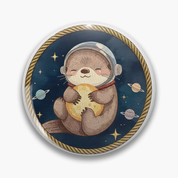 Item preview, Space Explorer Otter Kawaii Astronaut Cosmic Patch Art designed and sold by KooksStudio.